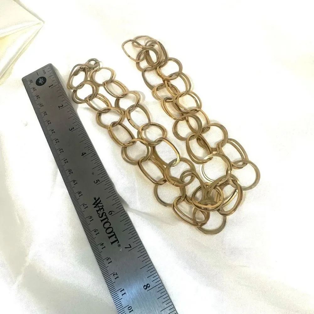 Premier Designs gold tone long link necklace